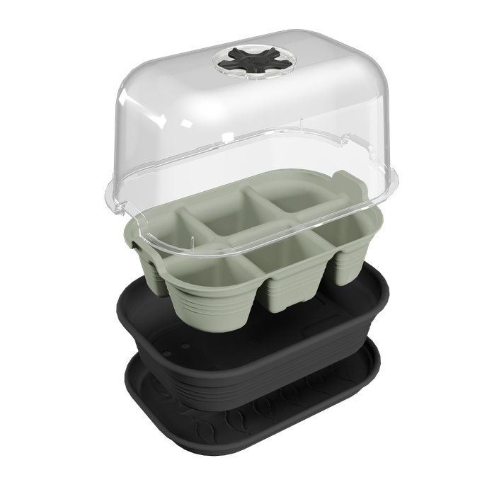 green basics seed tray 22cm stone green